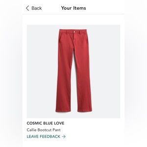 StitchFix Crimson Red Callie Bootcut Jeans 31 Waist Size 12 Cosmic Blue Love NWT